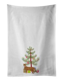 NEW Cheetoh Cat Christmas Kitchen Towel Set of 2 White Dish Towels Decorative Bathroom Hand towel for Hand, Face, Hair, Yoga, Tea, Dishcloth, 19 X 28"